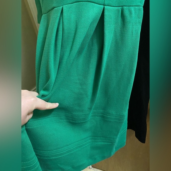 BODEN Libby Ponte Jersey Green Dress Women 10R A-Line Cotton-Blend Stretch - Picture 13 of 13